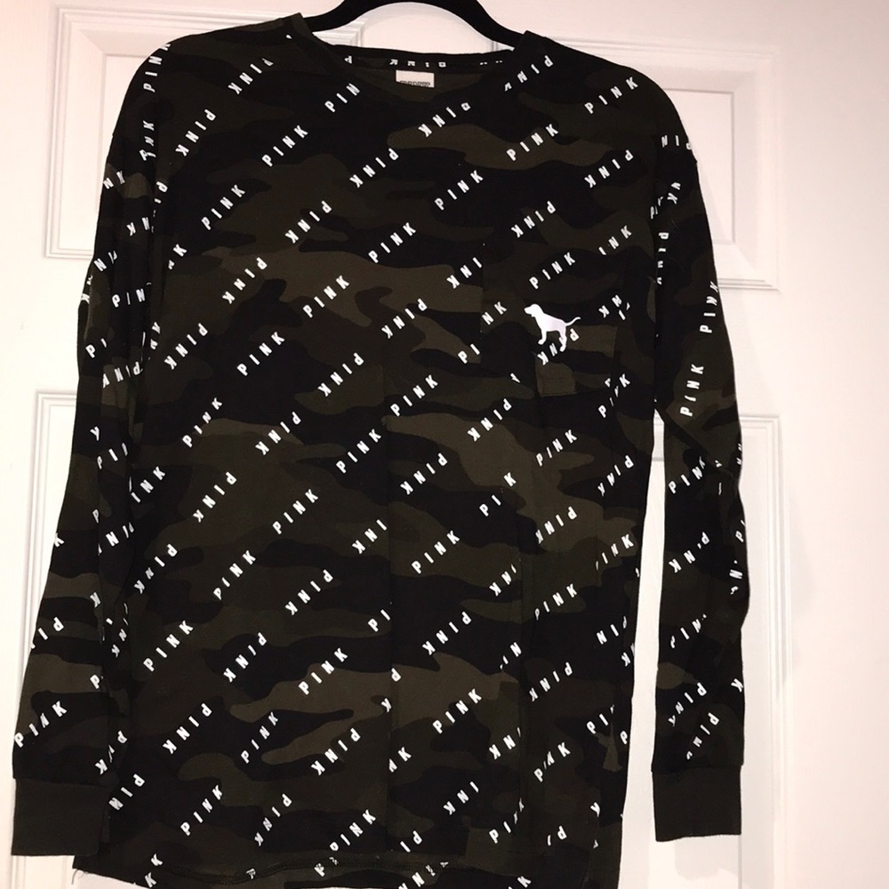 (SOLD) Camo PINK crew neck long sleeved
